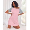 Ekouaer Nightgowns for Women Cotton Sleep Shirt Short Sleeve Night Shirt | Crew Neck Night Gown, Soft Sleepwear, Casual T Shirt Pajama Dress, Short Lounge Dress, Pullover Loungewear for Daily, Sleep(Light Pink)