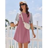 Ekouaer Nightgowns for Women Cotton Sleep Shirt Short Sleeve Night Shirt | Crew Neck Night Gown, Soft Sleepwear, Casual T Shirt Pajama Dress, Short Lounge Dress, Pullover Loungewear for Daily, Sleep(Peach Pink)