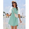 Ekouaer Nightgowns for Women Cotton Sleep Shirt Short Sleeve Night Shirt | Crew Neck Night Gown, Soft Sleepwear, Casual T Shirt Pajama Dress, Short Lounge Dress, Pullover Loungewear for Daily, Sleep(Green)