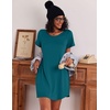 Ekouaer Nightgowns for Women Cotton Sleep Shirt Short Sleeve Night Shirt | Crew Neck Night Gown, Soft Sleepwear, Casual T Shirt Pajama Dress, Short Lounge Dress, Pullover Loungewear for Daily, Sleep(Blue)