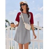 Ekouaer Nightgowns for Women Cotton Sleep Shirt Short Sleeve Night Shirt | Crew Neck Night Gown, Soft Sleepwear, Casual T Shirt Pajama Dress, Short Lounge Dress, Pullover Loungewear for Daily, Sleep(Light Grey)
