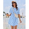Ekouaer Nightgowns for Women Cotton Sleep Shirt Short Sleeve Night Shirt | Crew Neck Night Gown, Soft Sleepwear, Casual T Shirt Pajama Dress, Short Lounge Dress, Pullover Loungewear for Daily, Sleep(Blue Moon)