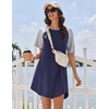 Ekouaer Nightgowns for Women Cotton Sleep Shirt Short Sleeve Night Shirt | Crew Neck Night Gown, Soft Sleepwear, Casual T Shirt Pajama Dress, Short Lounge Dress, Pullover Loungewear for Daily, Sleep(Navy Blue)