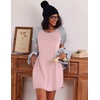 Ekouaer Nightgowns for Women Cotton Sleep Shirt Short Sleeve Night Shirt | Crew Neck Night Gown, Soft Sleepwear, Casual T Shirt Pajama Dress, Short Lounge Dress, Pullover Loungewear for Daily, Sleep(Light Pink)