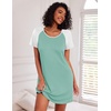 Ekouaer Nightgowns for Women Cotton Sleep Shirt Short Sleeve Night Shirt | Crew Neck Night Gown, Soft Sleepwear, Casual T Shirt Pajama Dress, Short Lounge Dress, Pullover Loungewear for Daily, Sleep(Green)