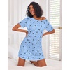 Ekouaer Nightgowns for Women Cotton Sleep Shirt Short Sleeve Night Shirt | Crew Neck Night Gown, Soft Sleepwear, Casual T Shirt Pajama Dress, Short Lounge Dress, Pullover Loungewear for Daily, Sleep(Blue Moon)