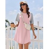 Ekouaer Nightgowns for Women Cotton Sleep Shirt Short Sleeve Night Shirt | Crew Neck Night Gown, Soft Sleepwear, Casual T Shirt Pajama Dress, Short Lounge Dress, Pullover Loungewear for Daily, Sleep(Light Pink)
