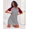 Ekouaer Nightgowns for Women Cotton Sleep Shirt Short Sleeve Night Shirt | Crew Neck Night Gown, Soft Sleepwear, Casual T Shirt Pajama Dress, Short Lounge Dress, Pullover Loungewear for Daily, Sleep(Light Grey)
