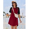 Ekouaer Nightgowns for Women Cotton Sleep Shirt Short Sleeve Night Shirt | Crew Neck Night Gown, Soft Sleepwear, Casual T Shirt Pajama Dress, Short Lounge Dress, Pullover Loungewear for Daily, Sleep(Wine Red)