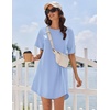 Ekouaer Nightgowns for Women Cotton Sleep Shirt Short Sleeve Night Shirt | Crew Neck Night Gown, Soft Sleepwear, Casual T Shirt Pajama Dress, Short Lounge Dress, Pullover Loungewear for Daily, Sleep(Light Blue)