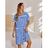 Ekouaer Nightgowns for Women House Dress with Pockets Button Down Sleepshirt Short Sleeve Nightshirt Housecoat | Button Up Night Gowns,Short Sleeve Housecoat,Moo Moos for Elderly Women,Labor and Delivery Gown for Pregnant and Postpartum(Blue Plum)