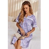 Ekouaer Nightgowns for Women House Dress with Pockets Button Down Sleepshirt Short Sleeve Nightshirt Housecoat | Button Up Night Gowns,Short Sleeve Housecoat,Moo Moos for Elderly Women,Labor and Delivery Gown for Pregnant and Postpartum(Purple Dots)