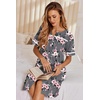 Ekouaer Nightgowns for Women House Dress with Pockets Button Down Sleepshirt Short Sleeve Nightshirt Housecoat | Button Up Night Gowns,Short Sleeve Housecoat,Moo Moos for Elderly Women,Labor and Delivery Gown for Pregnant and Postpartum(Grey Floral)