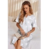 Ekouaer Nightgowns for Women House Dress with Pockets Button Down Sleepshirt Short Sleeve Nightshirt Housecoat | Button Up Night Gowns,Short Sleeve Housecoat,Moo Moos for Elderly Women,Labor and Delivery Gown for Pregnant and Postpartum(Grey Stars)