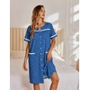 Ekouaer Nightgowns for Women House Dress with Pockets Button Down Sleepshirt Short Sleeve Nightshirt Housecoat | Button Up Night Gowns,Short Sleeve Housecoat,Moo Moos for Elderly Women,Labor and Delivery Gown for Pregnant and Postpartum(Puppy Pawprints)