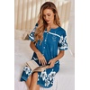 Ekouaer Nightgowns for Women House Dress with Pockets Button Down Sleepshirt Short Sleeve Nightshirt Housecoat | Button Up Night Gowns,Short Sleeve Housecoat,Moo Moos for Elderly Women,Labor and Delivery Gown for Pregnant and Postpartum(Blue Green Flower)