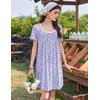 Ekouaer Nightgowns for Women Pleated Sleep Shirts Short Sleeve Night Shirts | Lace Trim Night Gown Ladies Sleep Dress Night Dress Victorian Sleepwear Soft Pajama Dress Casual Loungewear, Cute Print(Floral Purple)