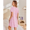 Ekouaer Nightgowns for Women Pleated Sleep Shirts Short Sleeve Night Shirts | Lace Trim Night Gown Ladies Sleep Dress Night Dress Victorian Sleepwear Soft Pajama Dress Casual Loungewear, Cute Print(Floral Pink)