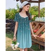 Ekouaer Nightgowns for Women Pleated Sleep Shirts Short Sleeve Night Shirts | Lace Trim Night Gown Ladies Sleep Dress Night Dress Victorian Sleepwear Soft Pajama Dress Casual Loungewear, Cute Print(Sparkling Branches)