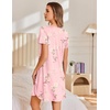 Ekouaer Nightgowns for Women Pleated Sleep Shirts Short Sleeve Night Shirts | Lace Trim Night Gown Ladies Sleep Dress Night Dress Victorian Sleepwear Soft Pajama Dress Casual Loungewear, Cute Print(Lily Elegance)