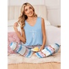 Ekouaer Womens Pajamas Set Sleeveless Lounge Sets Tank Top and Pants Pjs | V Neck Top Loungewear with Side Slit, Comfy Lounge Pants with Pockets, Elastic Waistband, 2 Piece Sleepwear, Loose Fit(Tie-dye Blue)