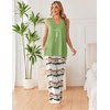 Ekouaer Womens Pajamas Set Sleeveless Lounge Sets Tank Top and Pants Pjs | V Neck Top Loungewear with Side Slit, Comfy Lounge Pants with Pockets, Elastic Waistband, 2 Piece Sleepwear, Loose Fit(Tie-dye Green)