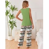 Ekouaer Womens Pajamas Set Sleeveless Lounge Sets Tank Top and Pants Pjs | V Neck Top Loungewear with Side Slit, Comfy Lounge Pants with Pockets, Elastic Waistband, 2 Piece Sleepwear, Loose Fit(Tie-dye Green)