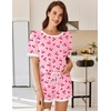 Ekouaer Womens Ribbed Knit Pajama Set Short Sleeve Top Shorts PJs | Pajama Sets for Women 2 Piece with Crew Neck Contrast Design Ribbed Knit Sleepwear Side Pockets Drawstring Waistband(Cherry-pink)