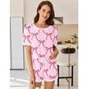 Ekouaer Womens Ribbed Knit Pajama Set Short Sleeve Top Shorts PJs | Pajama Sets for Women 2 Piece with Crew Neck Contrast Design Ribbed Knit Sleepwear Side Pockets Drawstring Waistband(Bow Tie-pink)