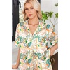 Ekouaer Womens Satin Pajama Set Short Sleeve Sleepwear Button Down Pjs | Silky Smooth Satin, Soft Top and Shorts, Bridal Getting Ready Outfit, 2 Piece Loungewear Set for Daily Sleep, Wedding Party(Flowers/Plants/Pink)