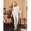 Thermal Underwear for Women Long Johns Base Layer Pajama Sets Cold Weather | Thermal clothes for women, soft stretchy feel, base layering, home lounging, sleep, daily wear, outdoor use, winter wear(Black/White/Deep Grey)