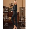 Thermal Underwear for Women Long Johns Base Layer Pajama Sets Cold Weather | Thermal clothes for women, soft stretchy feel, base layering, home lounging, sleep, daily wear, outdoor use, winter wear(Black/Black/Blue)