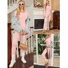 Thermal Underwear for Women Long Johns Base Layer Pajama Sets Cold Weather | Thermal clothes for women, soft stretchy feel, base layering, home lounging, sleep, daily wear, outdoor use, winter wear(Pink)