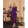 Thermal Underwear for Women Long Johns Base Layer Pajama Sets Cold Weather | Thermal clothes for women, soft stretchy feel, base layering, home lounging, sleep, daily wear, outdoor use, winter wear(Ded Purple)