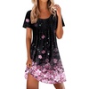 Ekouaer Nightgowns for Women Pleated Sleep Shirts Short Sleeve Night Shirts | Lace Trim Night Gown Ladies Sleep Dress Night Dress Victorian Sleepwear Soft Pajama Dress Casual Loungewear, Cute Print(Cherry Blossoms)