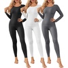 Thermal Underwear for Women Long Johns Base Layer Pajama Sets Cold Weather | Thermal clothes for women, soft stretchy feel, base layering, home lounging, sleep, daily wear, outdoor use, winter wear(Black/White/Deep Grey)