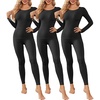 Thermal Underwear for Women Long Johns Base Layer Pajama Sets Cold Weather | Thermal clothes for women, soft stretchy feel, base layering, home lounging, sleep, daily wear, outdoor use, winter wear(Black/Black/Black)