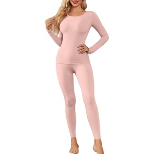 Thermal Underwear for Women Long Johns Base Layer Pajama Sets Cold Weather | Thermal clothes for women, soft stretchy feel, base layering, home lounging, sleep, daily wear, outdoor use, winter wear(Pink)