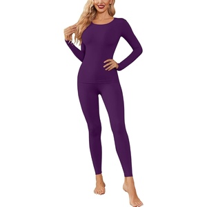 Thermal Underwear for Women Long Johns Base Layer Pajama Sets Cold Weather | Thermal clothes for women, soft stretchy feel, base layering, home lounging, sleep, daily wear, outdoor use, winter wear(Ded Purple)