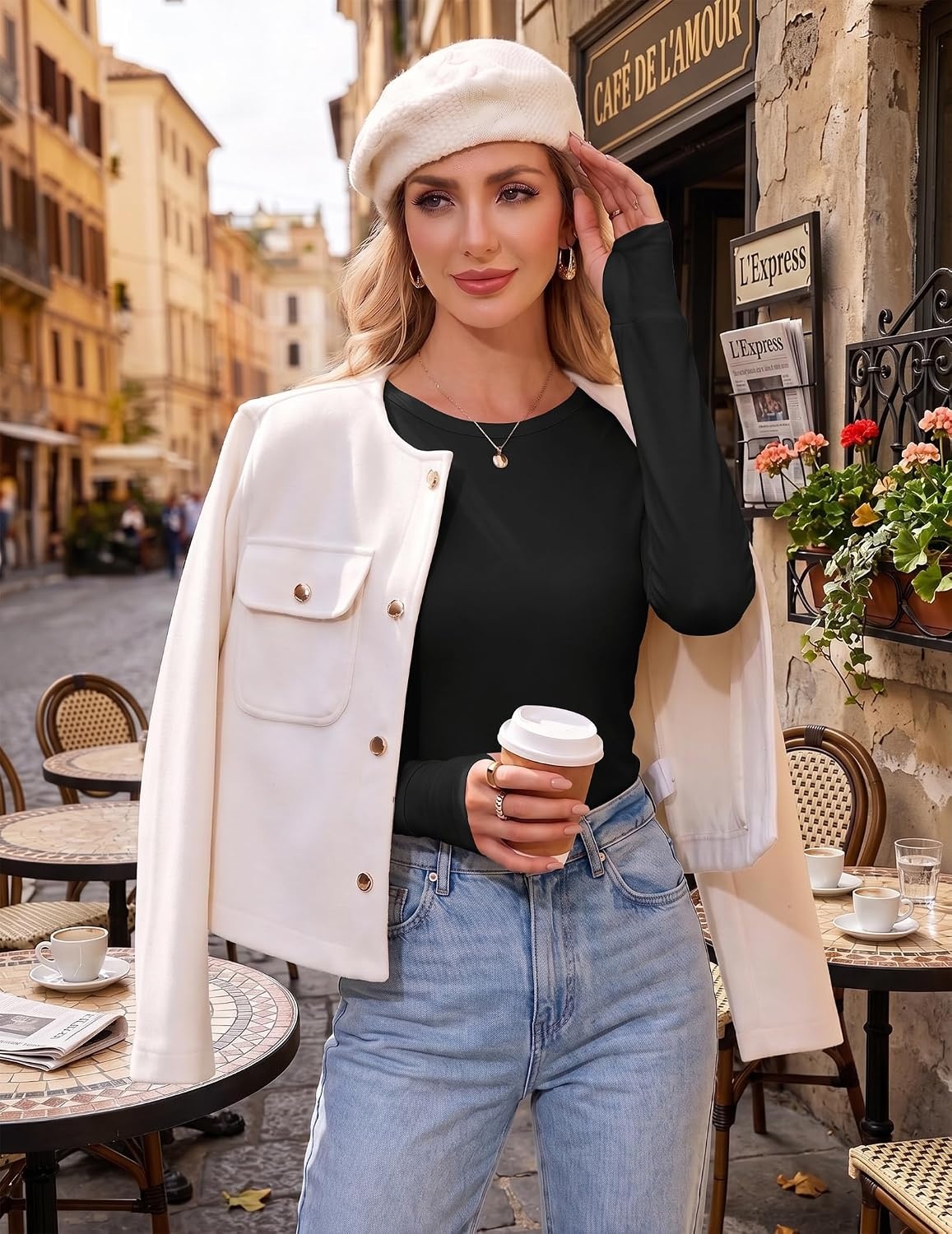 image:imageEkouaer 3 Pack Womens Long Sleeve Shirts Thumb Hole Tops Fall Clothes Crew Neck T Shirts Loose Fit Thermal Undershirts Layering Casual Work Winter Outfits3pcs Black Dark Grey Wine Red