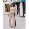 Ekouaer 2 Piece Sets for Women Fall Lounge Sets Outfits Matching Clothing | 2026 Fall Long Sleeve Pullover Top,Wide-Leg Pants Pockets,Drawstring Elastic Waist,Airport Travel Set,Tracksuit,Sweatsuit(Apricot)