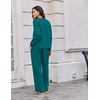 Ekouaer 2 Piece Sets for Women Fall Lounge Sets Outfits Matching Clothing | 2026 Fall Long Sleeve Pullover Top,Wide-Leg Pants Pockets,Drawstring Elastic Waist,Airport Travel Set,Tracksuit,Sweatsuit(Blue Green)