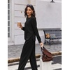 Ekouaer 2 Piece Sets for Women Fall Lounge Sets Outfits Matching Clothing | 2026 Fall Long Sleeve Pullover Top,Wide-Leg Pants Pockets,Drawstring Elastic Waist,Airport Travel Set,Tracksuit,Sweatsuit(Black)