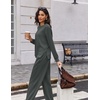 Ekouaer 2 Piece Sets for Women Fall Lounge Sets Outfits Matching Clothing | 2026 Fall Long Sleeve Pullover Top,Wide-Leg Pants Pockets,Drawstring Elastic Waist,Airport Travel Set,Tracksuit,Sweatsuit(Dark Grey)