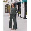 Ekouaer 2 Piece Sets for Women Fall Lounge Sets Outfits Matching Clothing | 2026 Fall Long Sleeve Pullover Top,Wide-Leg Pants Pockets,Drawstring Elastic Waist,Airport Travel Set,Tracksuit,Sweatsuit(Dark Grey)