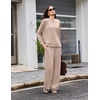Ekouaer 2 Piece Sets for Women Fall Lounge Sets Outfits Matching Clothing | 2026 Fall Long Sleeve Pullover Top,Wide-Leg Pants Pockets,Drawstring Elastic Waist,Airport Travel Set,Tracksuit,Sweatsuit(Apricot)