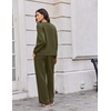 Ekouaer 2 Piece Sets for Women Fall Lounge Sets Outfits Matching Clothing | 2026 Fall Long Sleeve Pullover Top,Wide-Leg Pants Pockets,Drawstring Elastic Waist,Airport Travel Set,Tracksuit,Sweatsuit(Army Green)