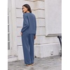 Ekouaer 2 Piece Sets for Women Fall Lounge Sets Outfits Matching Clothing | 2026 Fall Long Sleeve Pullover Top,Wide-Leg Pants Pockets,Drawstring Elastic Waist,Airport Travel Set,Tracksuit,Sweatsuit(Blue)
