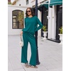Ekouaer 2 Piece Sets for Women Fall Lounge Sets Outfits Matching Clothing | 2026 Fall Long Sleeve Pullover Top,Wide-Leg Pants Pockets,Drawstring Elastic Waist,Airport Travel Set,Tracksuit,Sweatsuit(Blue Green)