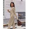 Ekouaer 2 Piece Sets for Women Fall Lounge Sets Outfits Matching Clothing | 2026 Fall Long Sleeve Pullover Top,Wide-Leg Pants Pockets,Drawstring Elastic Waist,Airport Travel Set,Tracksuit,Sweatsuit(Light Khaki)